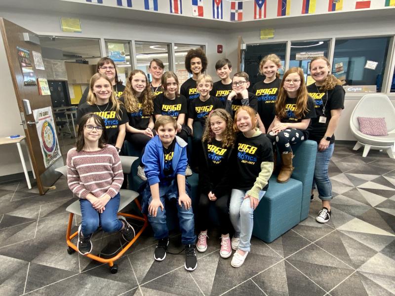 Five H.O. Brittingham Elementary teams competed in the regional championship in March, with two teams earning invitations to the world championship in May. Gathered in back (l-r) are Coach Wendy Coverdale, Coach Cathy Ward, Mason Fountain, Gabe Willig, Elise Russo-Kucek and Coach Nina Wilkinson. In the middle are Avery Harp, Addison Mohacey, Emma Emerson, Devon Bucci, John Skillman and Callie Joseph. In front are Ashlyn Berlinger, Ben Runde, Katie Nauman and Amelia Kennedy. ELLEN DRISCOLL PHOTOS